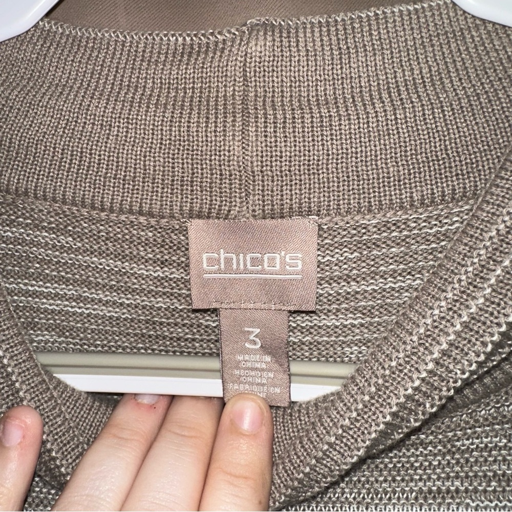 Chicos Zenergy Beige/Brown Ombré Ribbed Sleeveless Sweater Size 3 (XL 16/18) - Picture 3 of 4